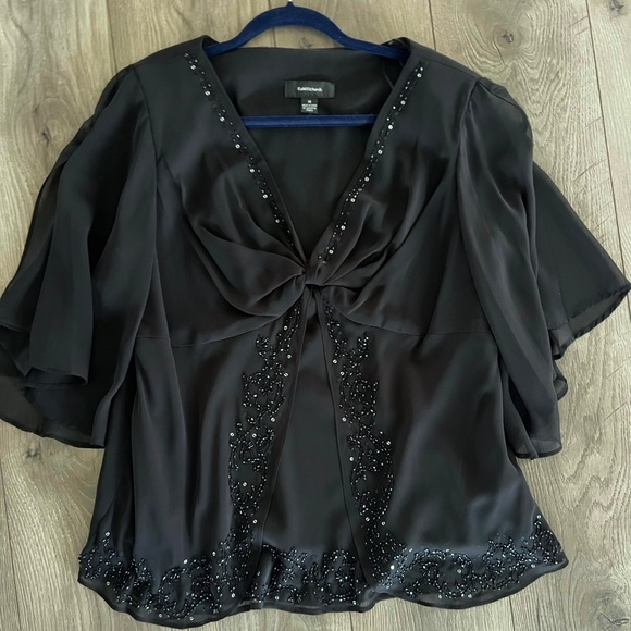 RM Richards Flutter Sleeve Sequin Blouse – Size 18 - Picture 1 of 5
